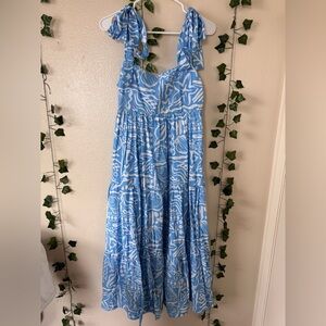 Blu Pepper | Patterned Sleeveless Maxi Dress
